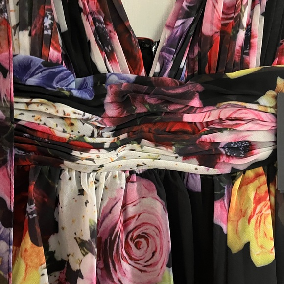 IEENA for Mac Duggal NWT #55837 Floral Bow Strap V-Neck Mini Dress Size 2 - Picture 12 of 14